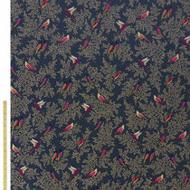 SM Deep Navy Birds Velvet Fabric by the Metre